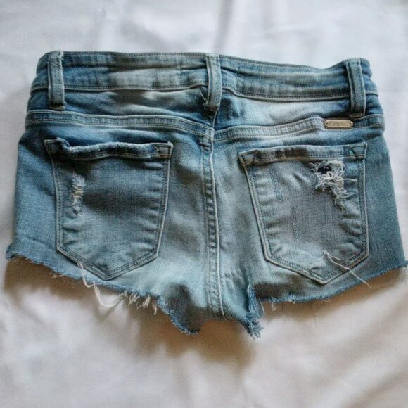 KanCan Womens Highly Distressed Daisy Duke Cut Offs Short Denim Jean Shorts☀🌊🌺 - Picture 4 of 12
